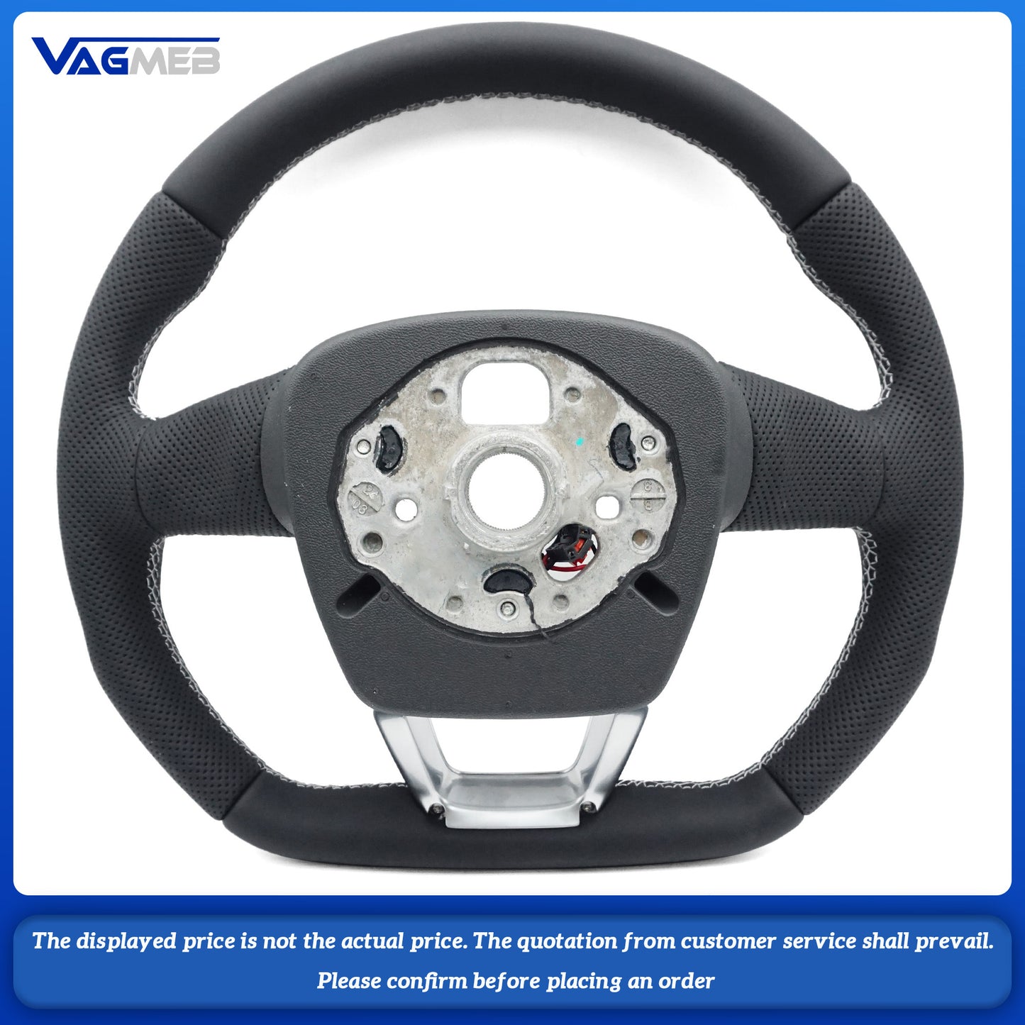 For Audi S RS Sline logo Q5 FY  custom Leather semi-perforated steering wheel with heating