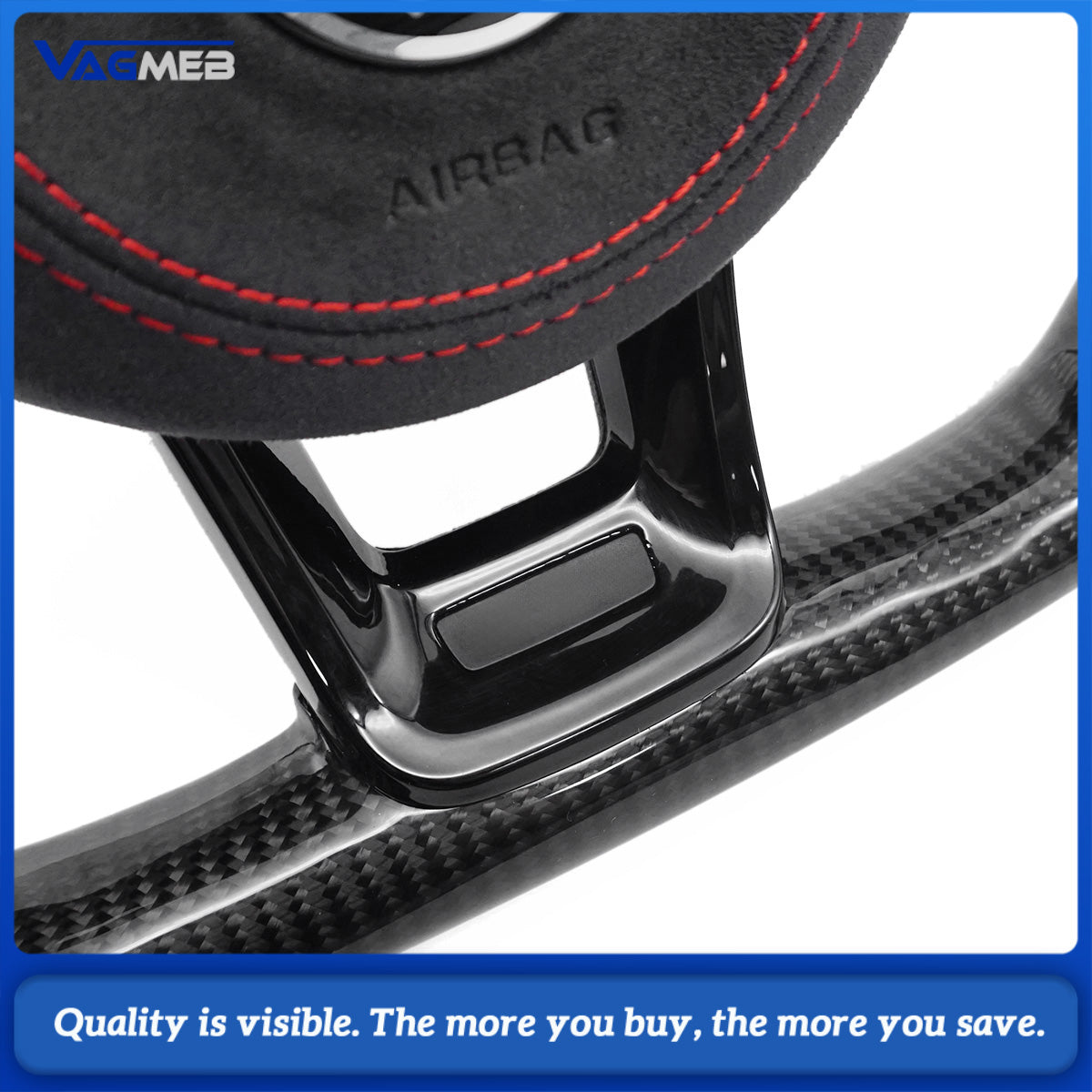 Upgrade Steering Wheel For VW Golf 7 MK7 GTI R Alcantara Forge Carbon LED Racing Wheel