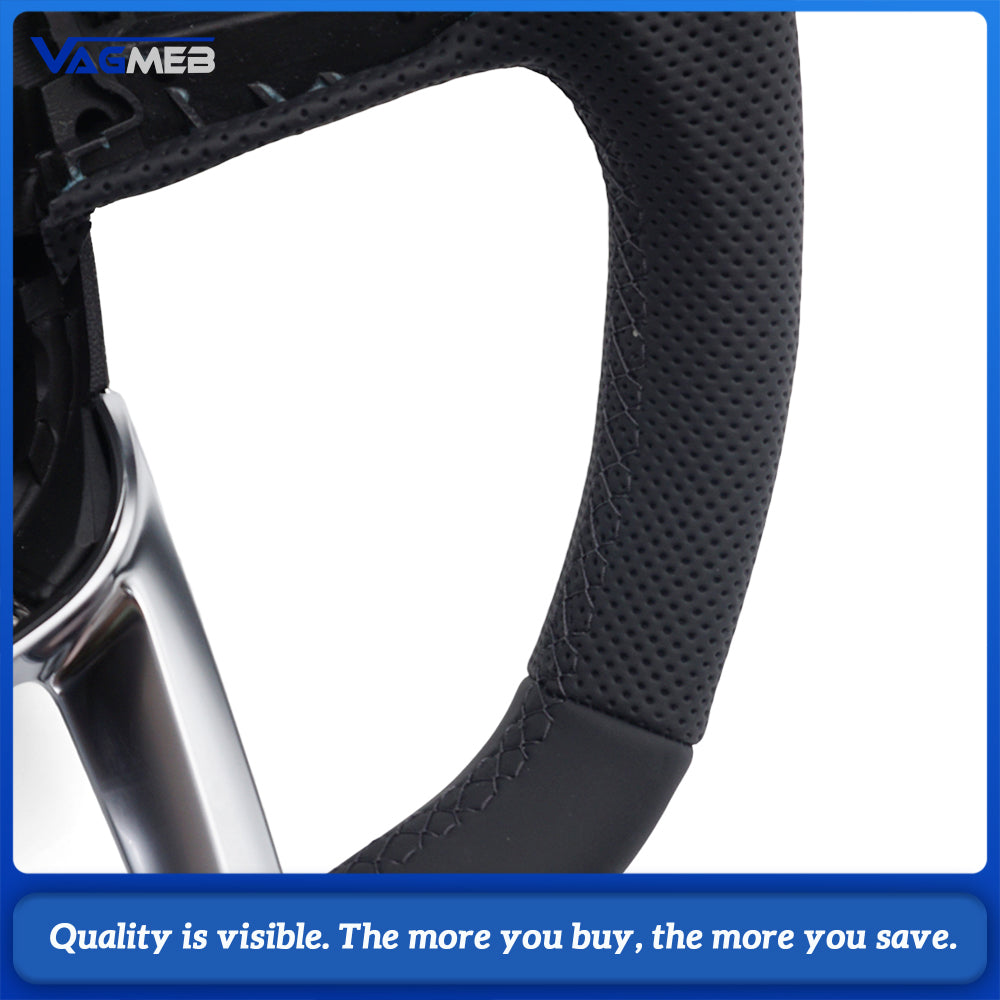 Perforated leather steering wheel for Audi Q5 FY Q7 4M Q8 S RS LOGO multifunctional steering wheel