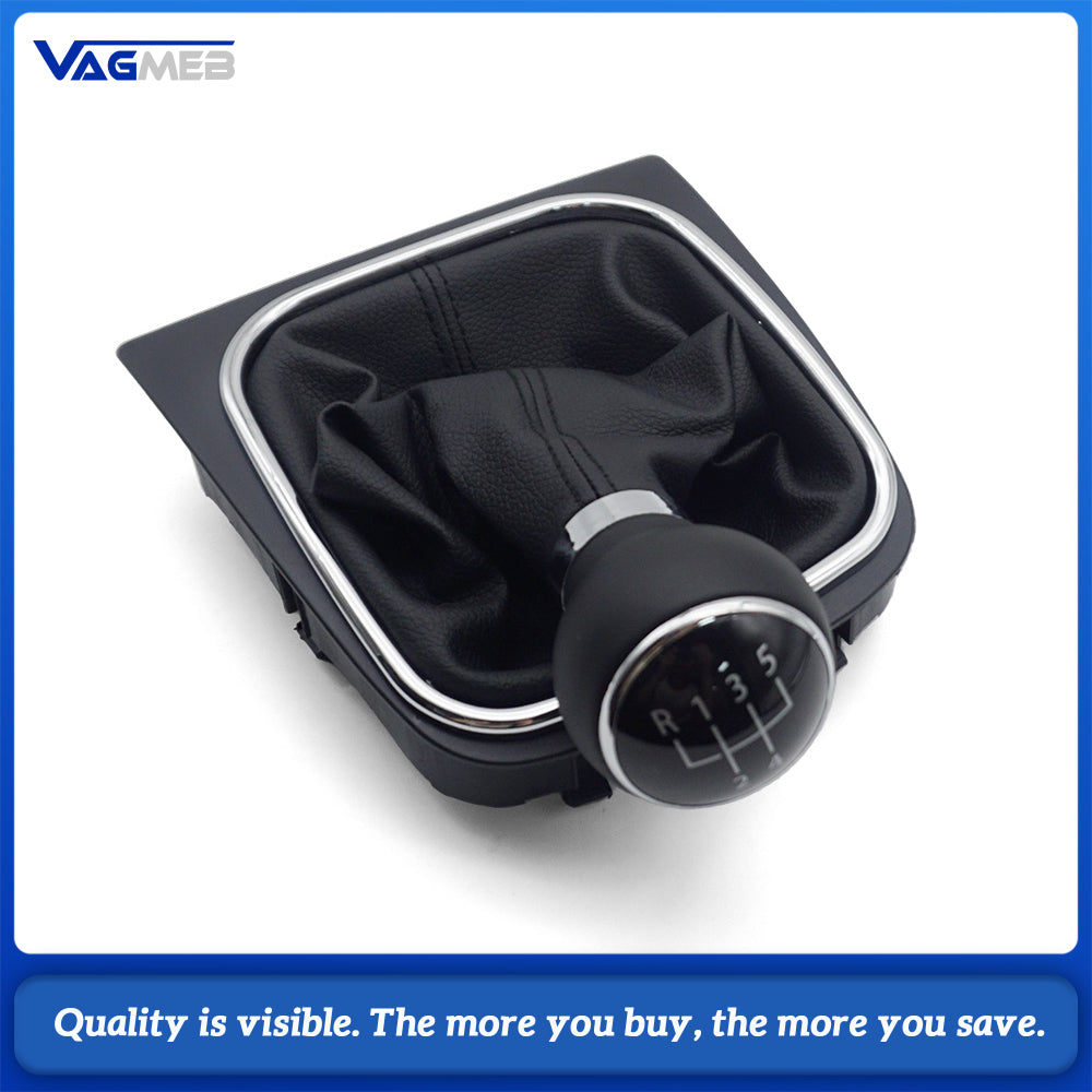 Gear Shift Knob with Leather Boot Collar Case For VW Golf MK5 Golf MK6 Car Accessorie