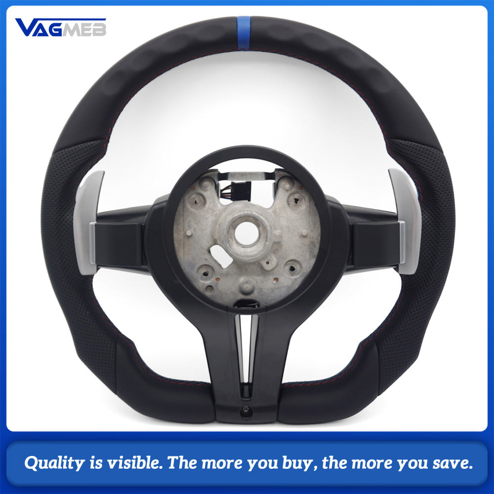 Flat Bottom M Sport Steering Wheel For BMW F01 F06 F10 F11 F12 F20 F21 F22 F25 F26 F30 F31 F32 F33 F34 F36 M3 F80 M4 F82 M5 F90