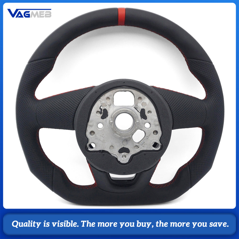 For Audi A4 B9 Full Suede Leather Flat Bottomed Sports Steering Wheel