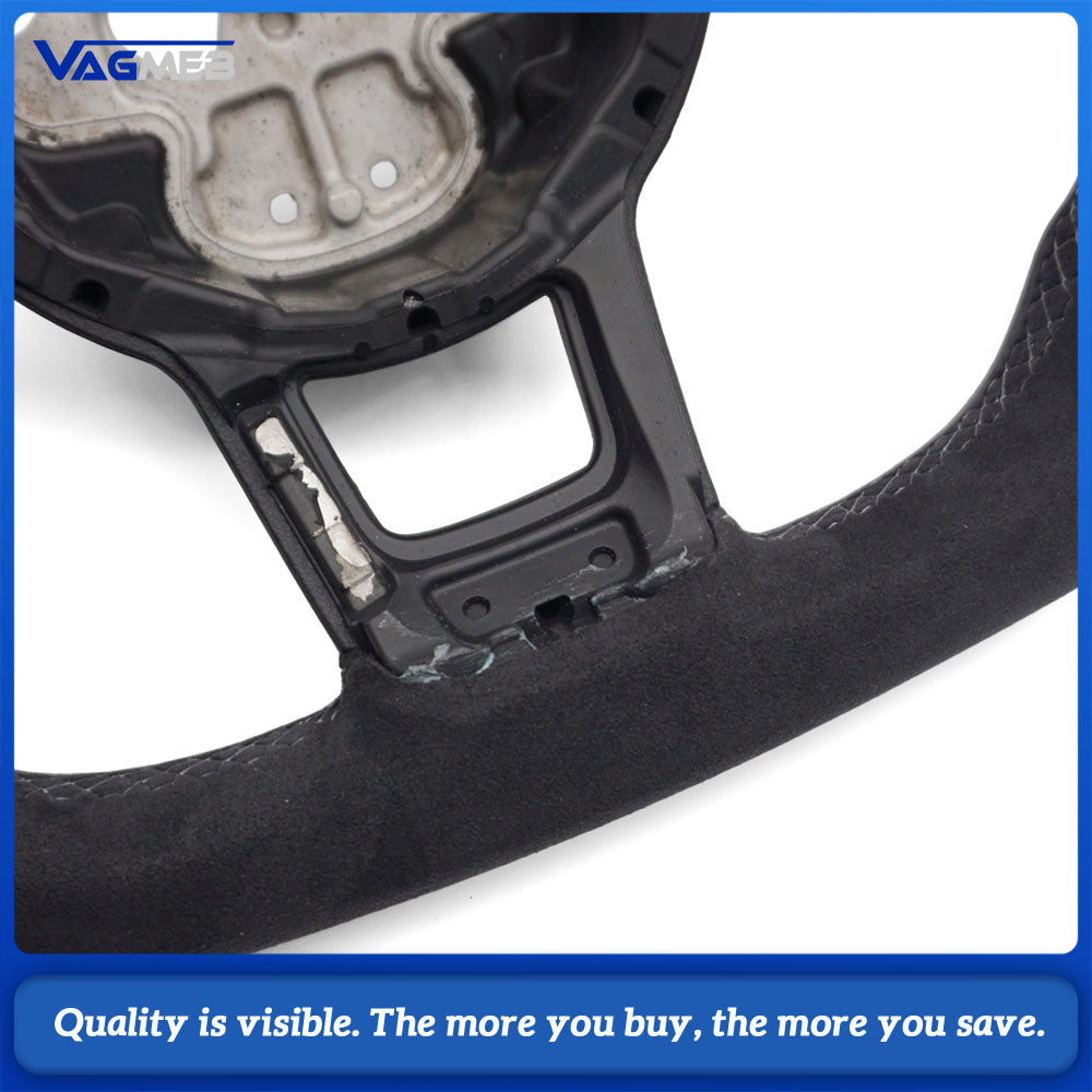 Suitable for Volkswagen Golf MK7 R GTI GTD Polo GTI Scirocco 2015 2016 T-ROC, leather semi perforated material steering wheel