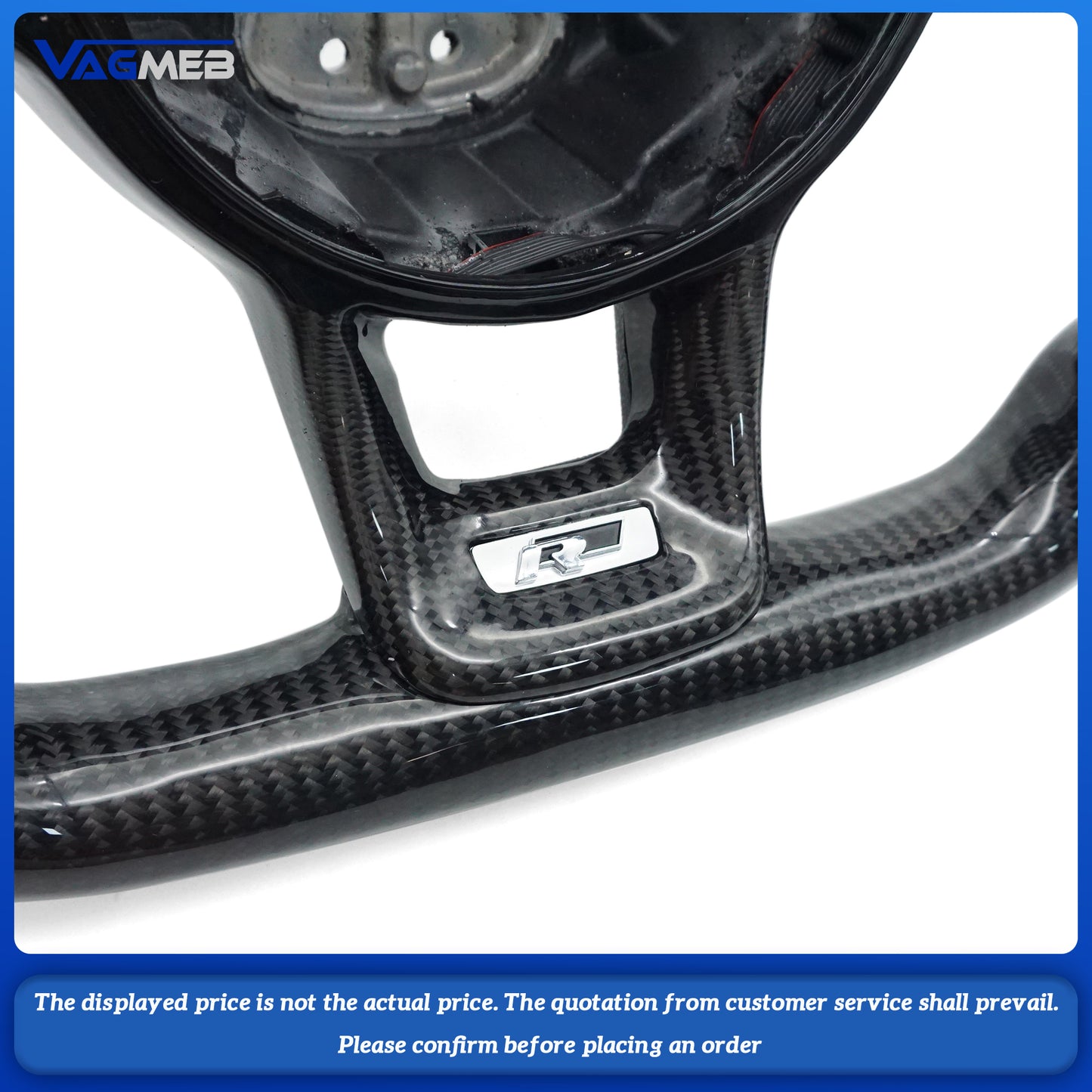 For VW Golf MK 6 7 7.5 GTI GTD GTE R Polo Customm carbon fiber RLine sports steering wheel half leather Alcantara Multi-color