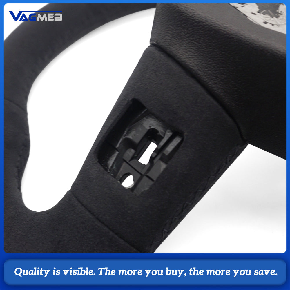 Suede Flat Bottomed Sport Steering Wheel Suitable for Audi Q5 FY S Logo Car Accessories Automobile Accessories Upgrade