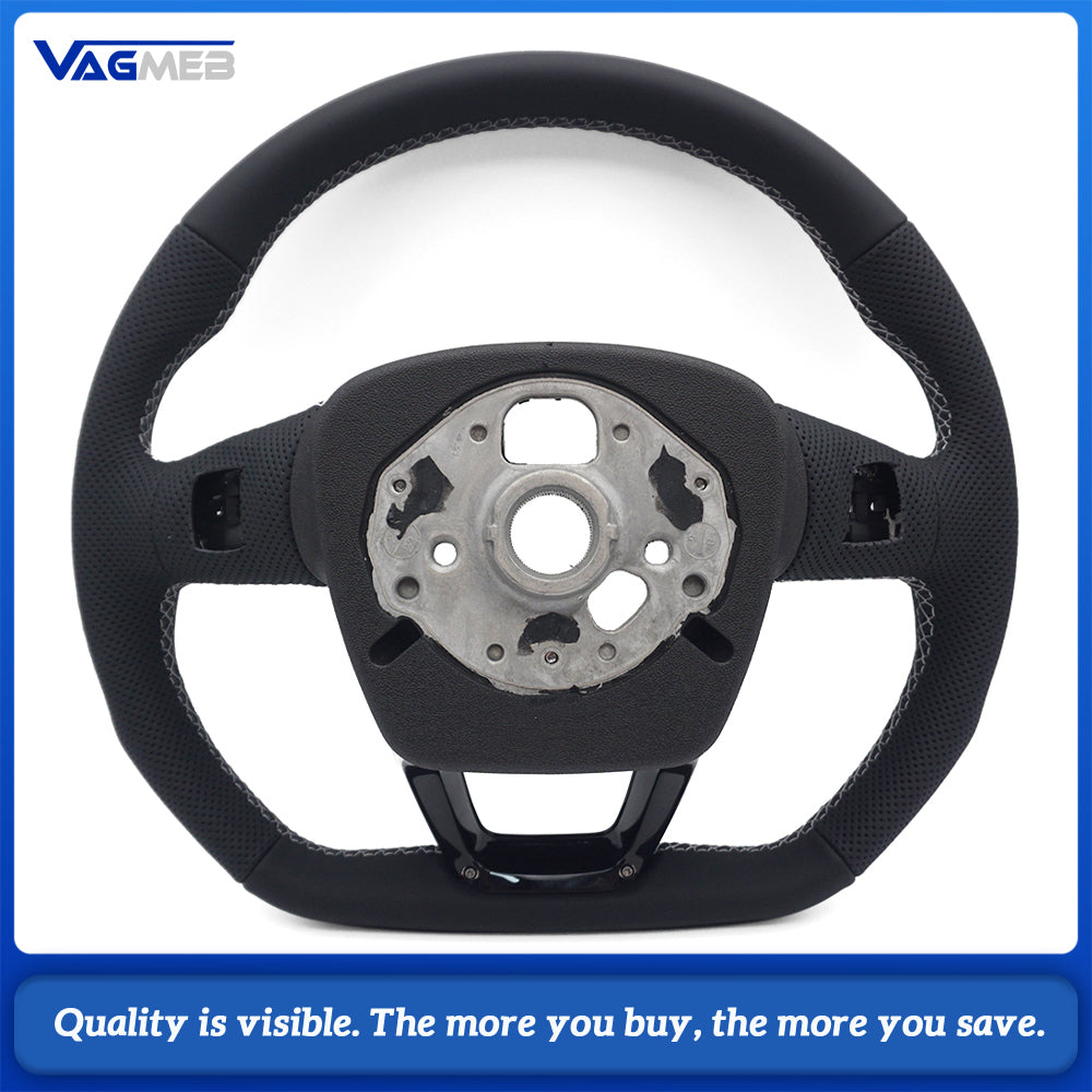 Perforated leather steering wheel for Audi Q5 FY Q7 4M Q8 S RS LOGO multifunctional steering wheel