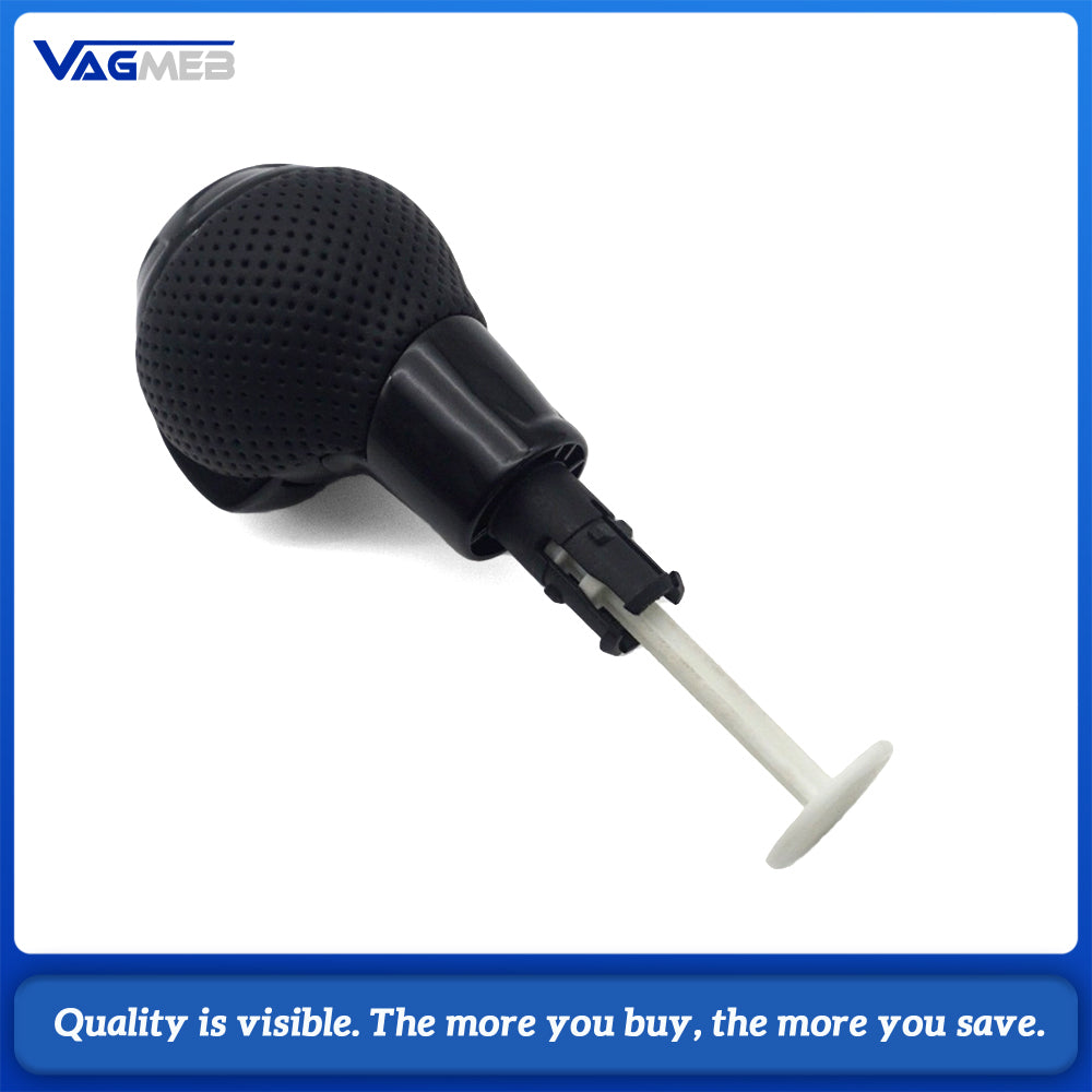 Gloss‑Black Perforated Leather Gear Shift Knob Sport Style Car Interior Modification Shift Ball