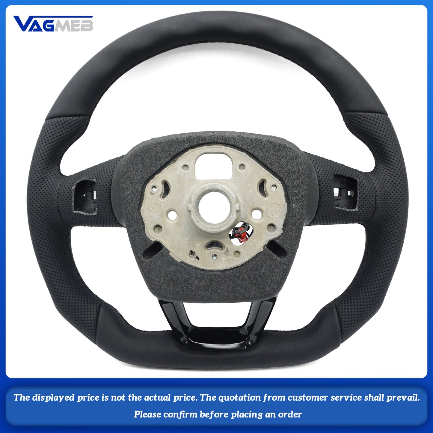 Half perforated leather multifunctional flat bottomed sports steering wheel with heating, For Audi Q5 FY Q7