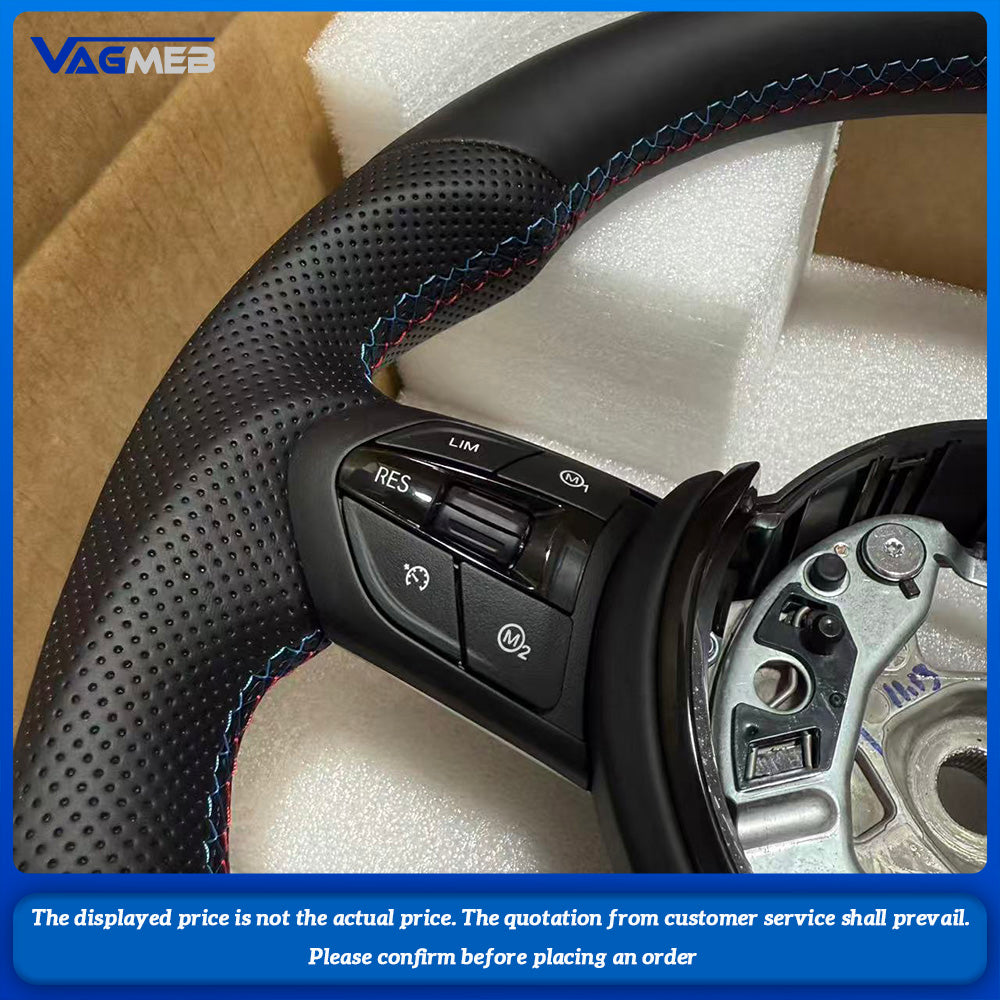 For BMW F30 F31 F32 F10 F20 F07 F01 E46 E60 E90 Color Stitching Perforated Leather Sport Steering Wheel M Logo Car Assembly