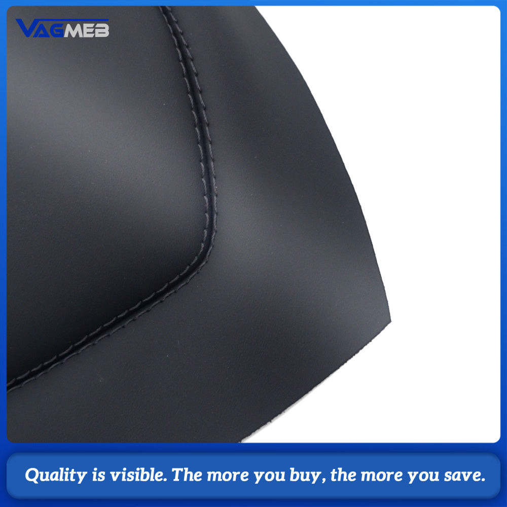 Car Steering Wheel Airbag Cover Genuine Leather Black Stitching Replacement Trim For Audi A6 C8