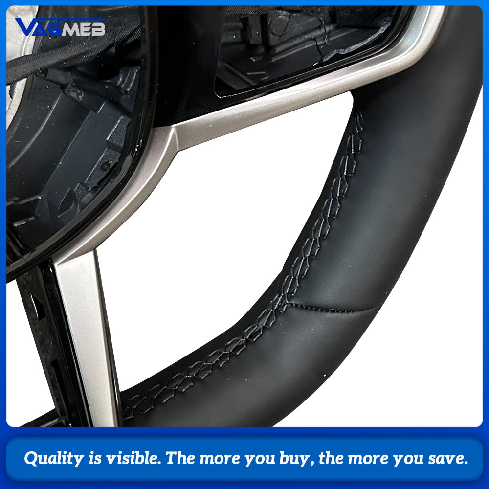 For BMW G20  Leather Steering Wheel Black Stitch Black Marker With Button Frame Heated Vibration Hands Off