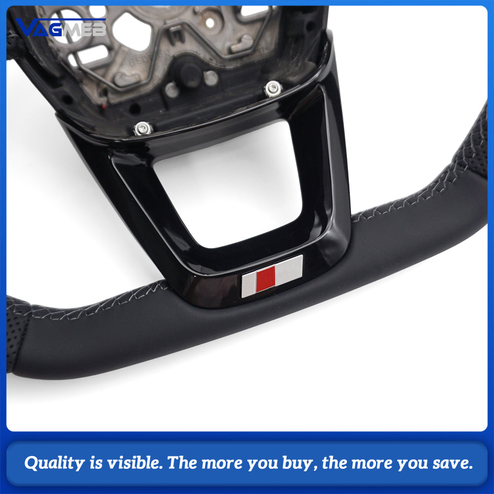 For Audi Q3 F3 Full leather perforated flat bottomed steering wheel