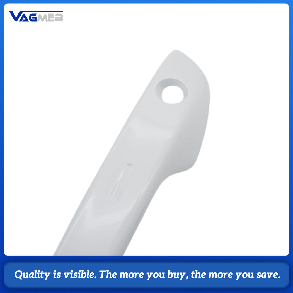 Car White LED Door Handles Kit 2Pcs Front Smart Inductive Touch Handles With Light + 2Pcs Rear Non-Inductive Handles Without Chrome Trim For Volkswagen Golf 8 MK8