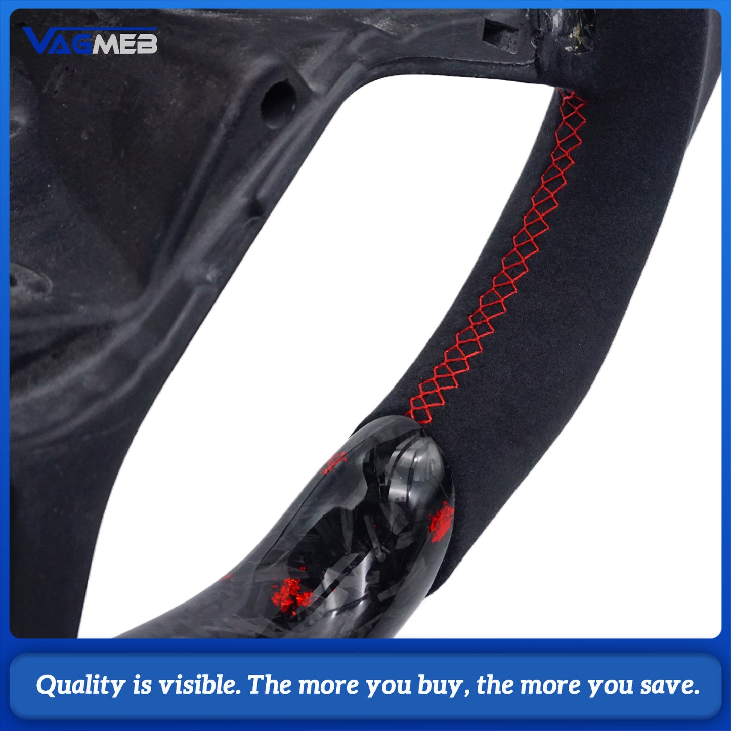 For VW Golf MK7 TSI TDI Carbon Fiber Steering Wheel Manual Car Accessories Red and blue Manual Car Accessorie