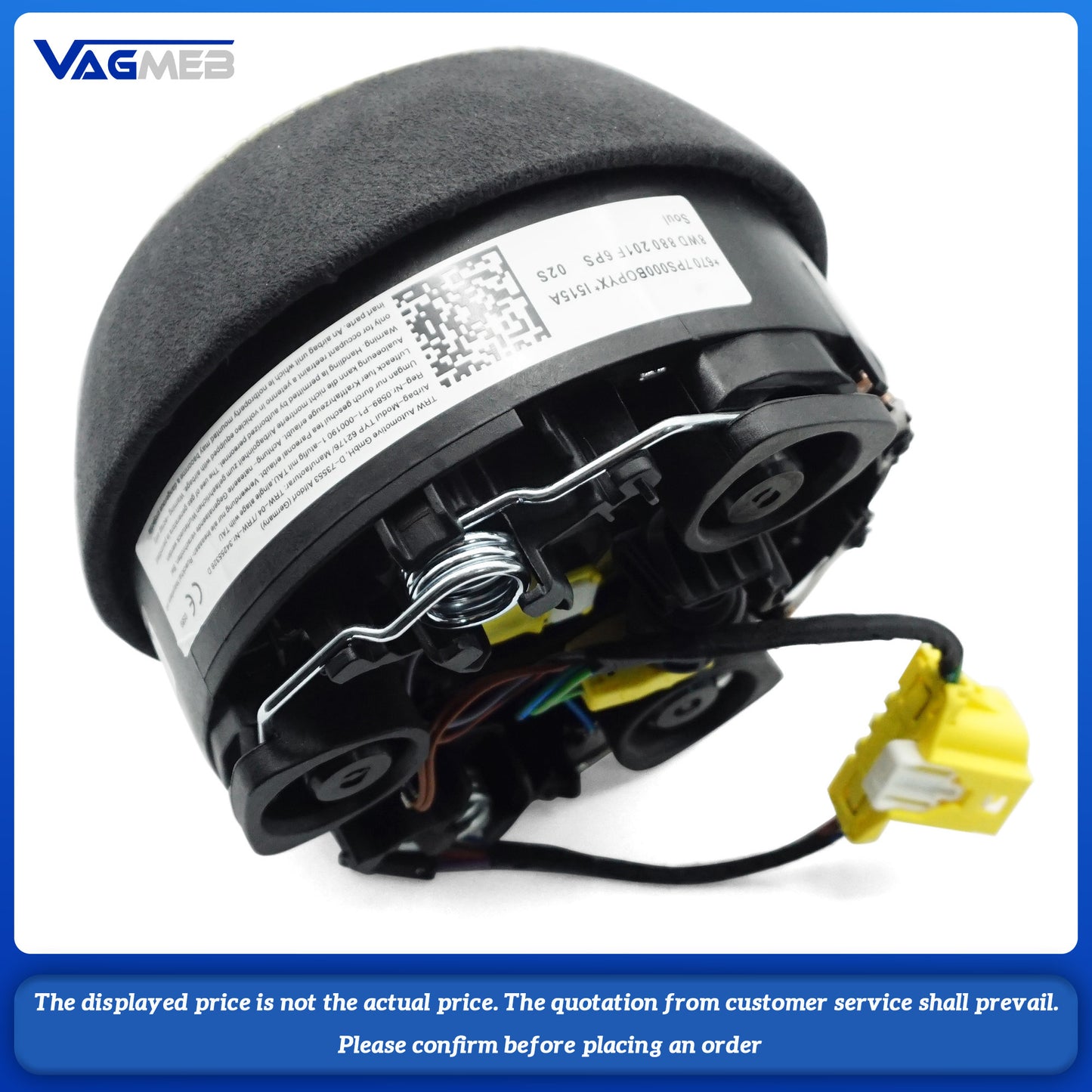 Steering wheel airbag cover multifunction steering wheel For Audi A4B9  yellow line