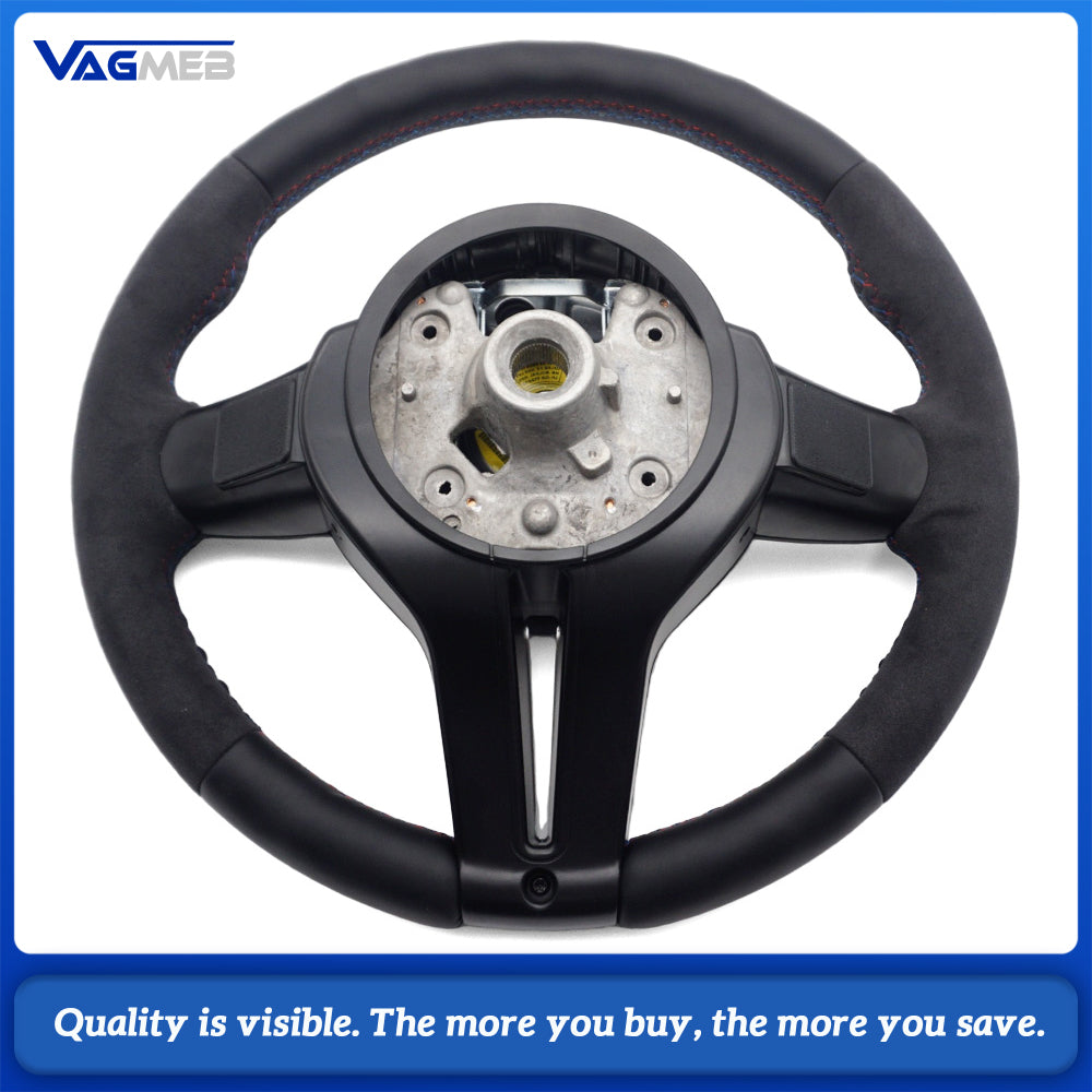 For BMW 3 Series F30 M Sport Steering Wheel Half Alcantara Tri-color Stitching