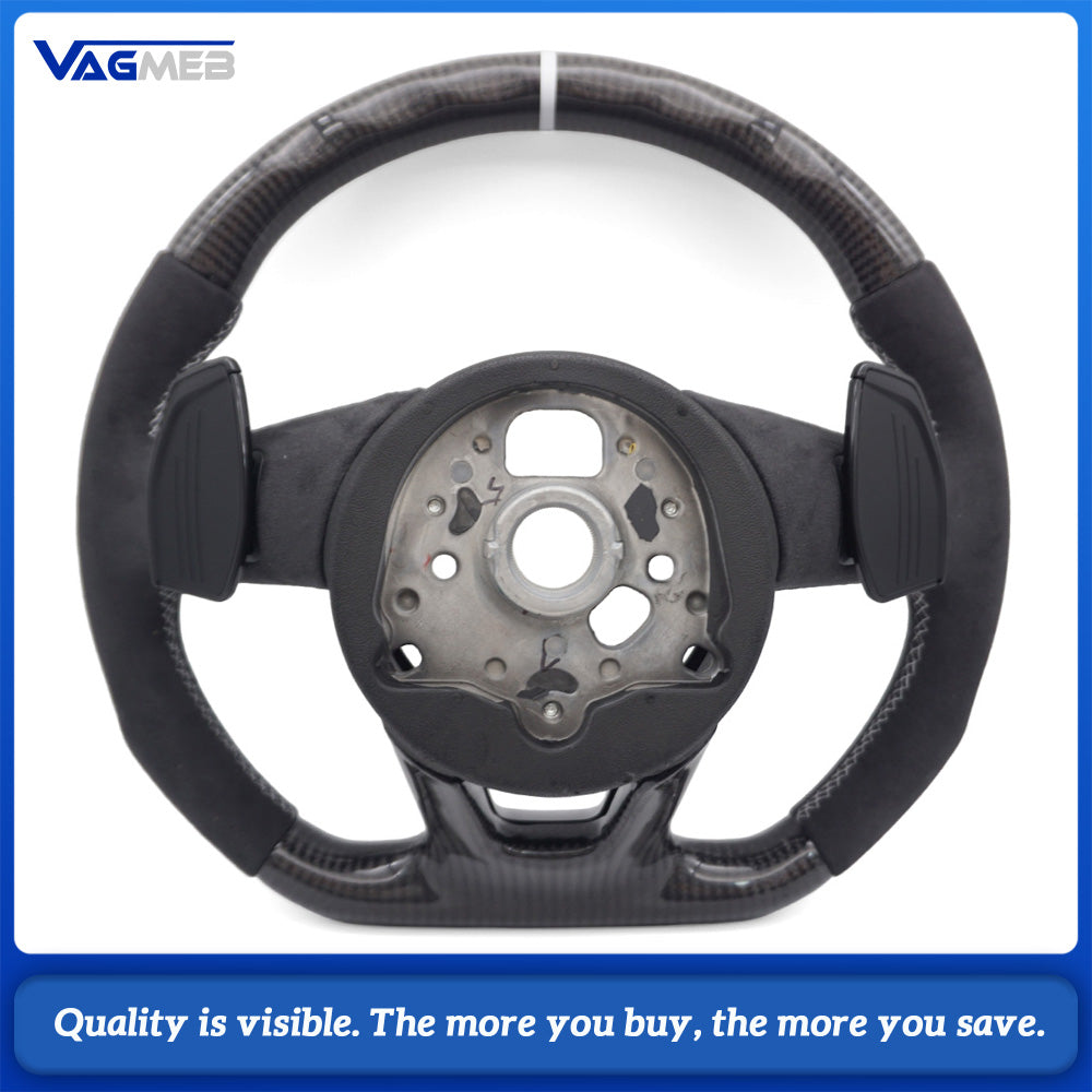 Suitable for Audi A3 A4 B9 RS3 S3 RS4 S4 A5 S5 for Alcantara material production of carbon fiber steering wheel