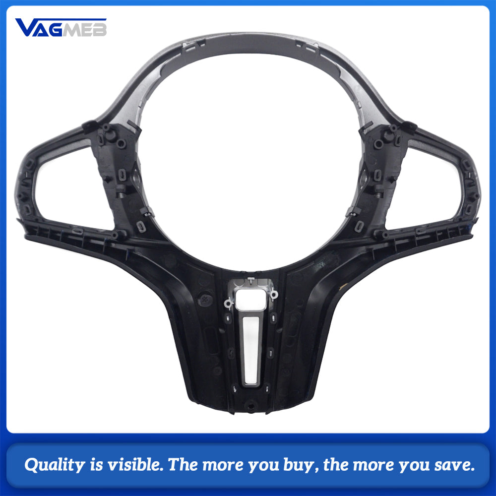 Car Piano Black Steering Wheel Button Decor Frame Trim For BMW G Series, Reserved Heating Switch Hole, No Backlight Hole For Buttons Replacement