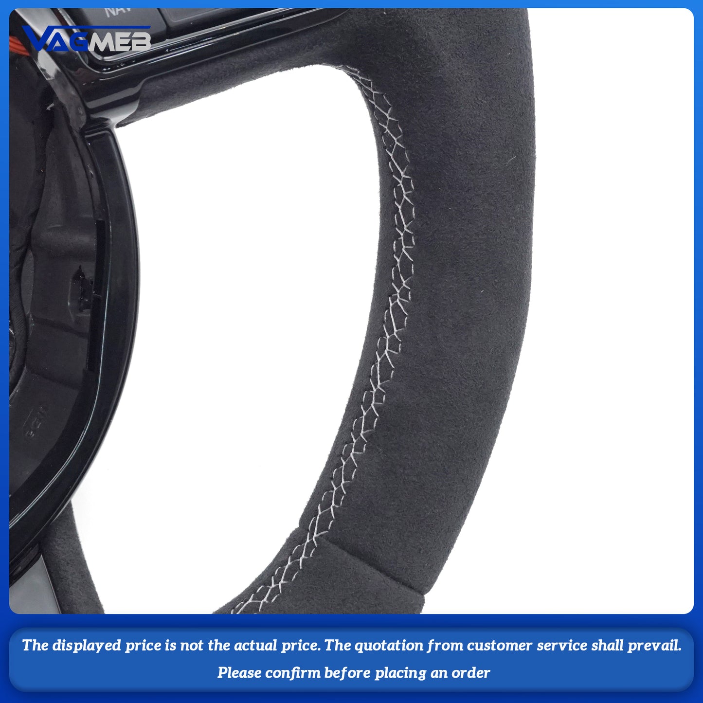 Volante de fibra de carbono alcantara de cuero personalizado para Audi A4 B8  S-LINE logo