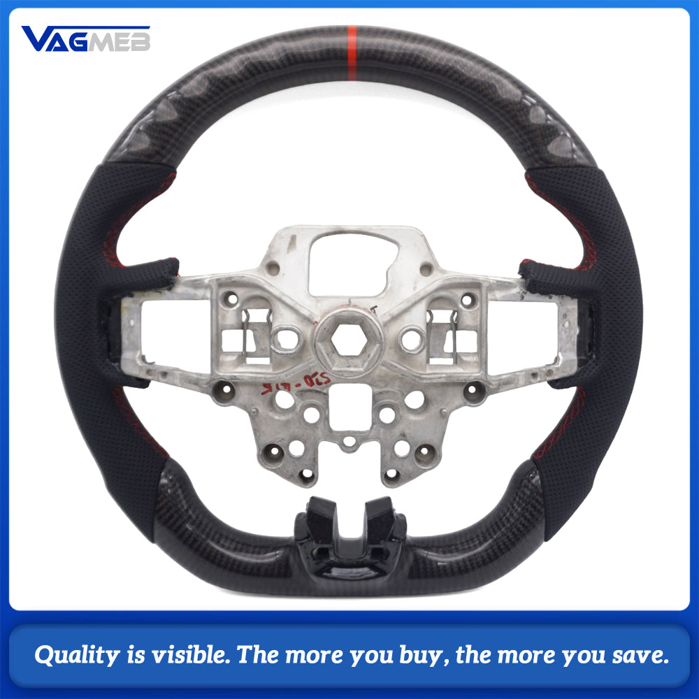 For Ford Mustang 2015 2016 2017 2018 2019 2020 2021 2022 Hydro-Dip Carbon Fiber Steering Wheel Perforated Leather Racing Wheel