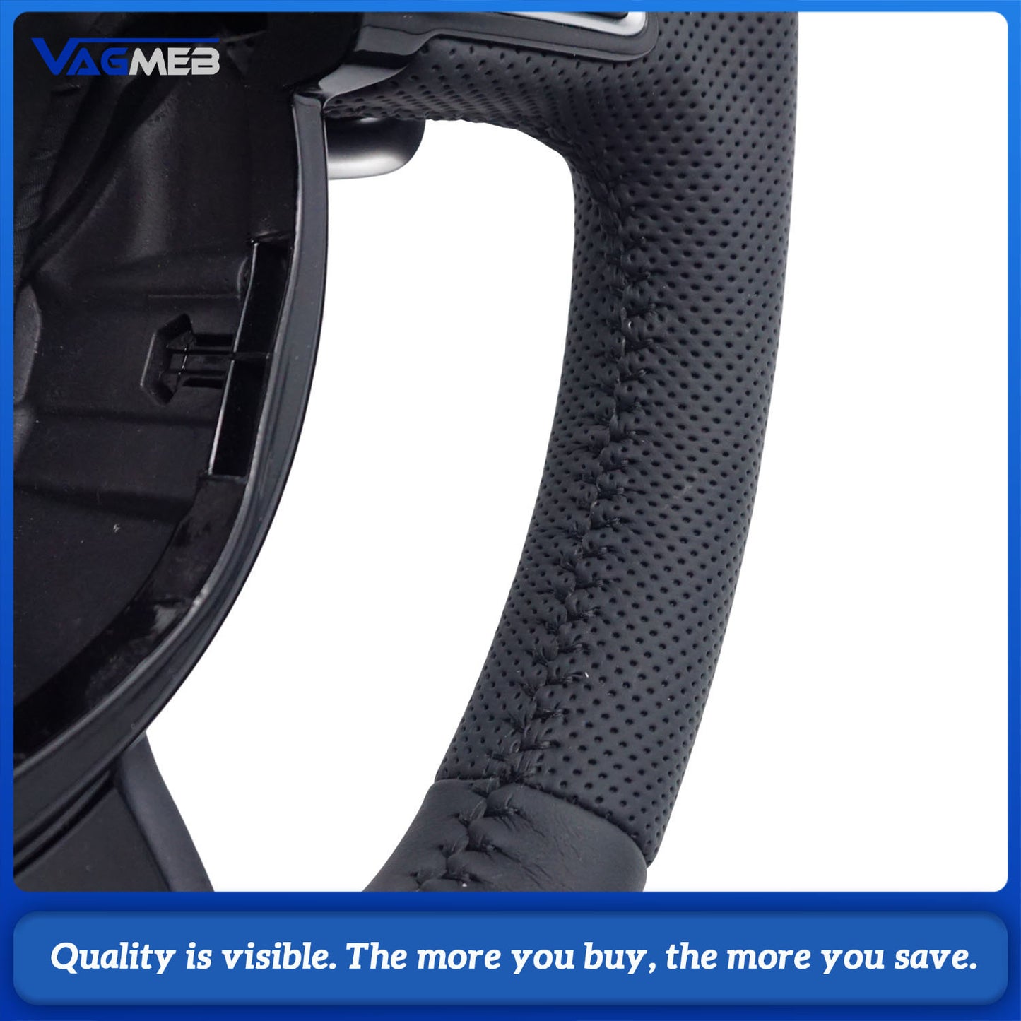 For Audi A3 A4 A5 A6 A7 Q3 Q5 Q7 RS3 RS4 RS5 Fully Perforated Steering Wheel Flat Bottom Steering Wheel
