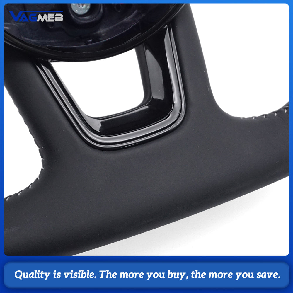 Heated steering wheel suitable for Audi A4 B9 S3 RS4 RS5 A3 A5 S3 S4 S5 2017-2024 leather flat bottomed steering wheel