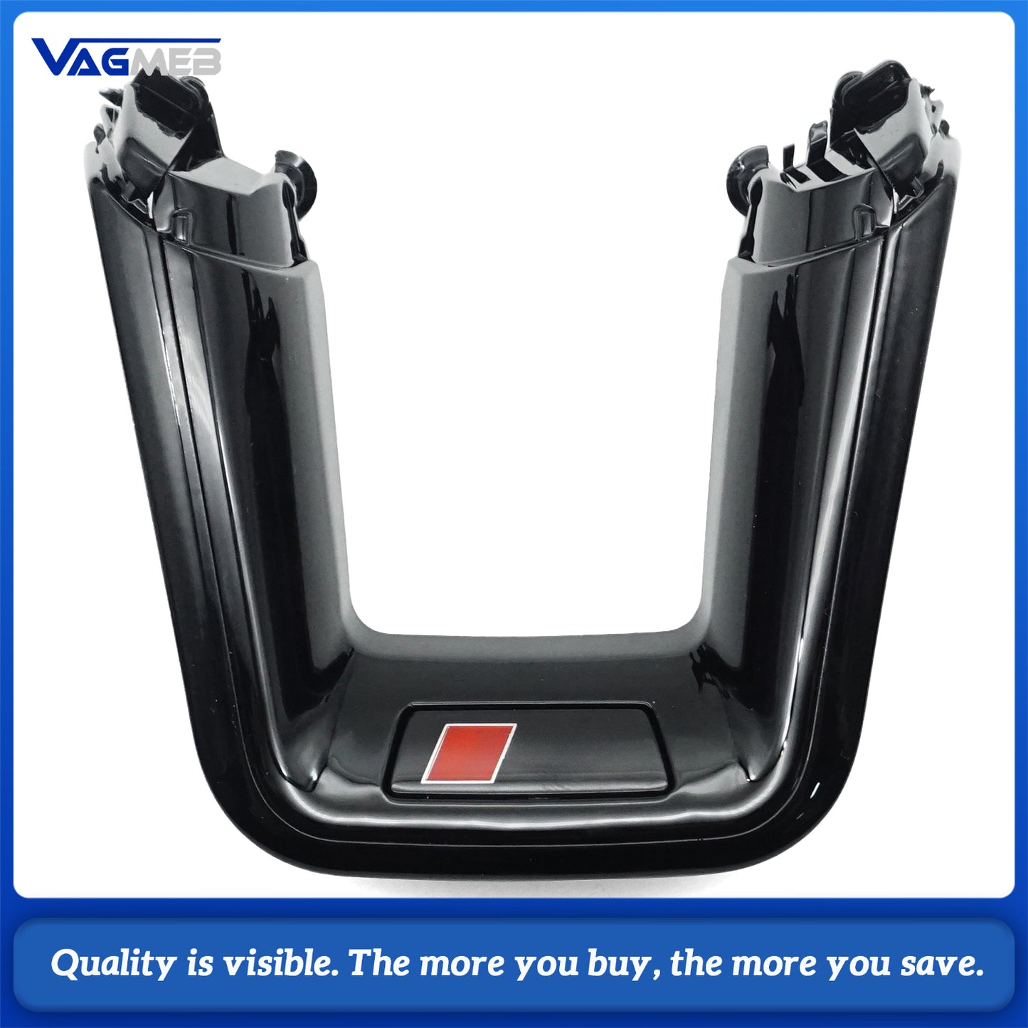 Customize Glossy Black Piano Paint flat bottom Steerinng Wheel Trim for Audi A6C8
