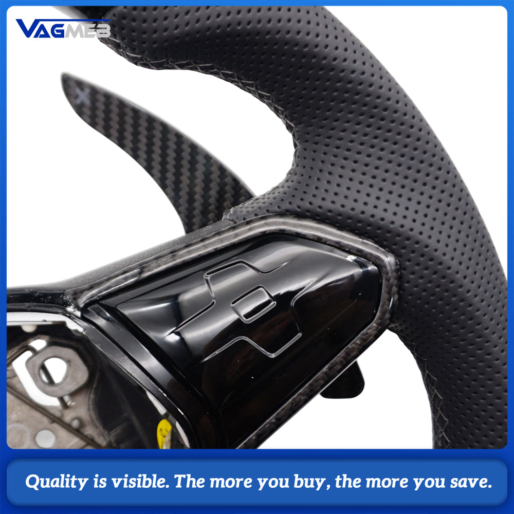 Customized Carbon Fiber Steering Wheel Leather For VW Golf 8 GTI R Line MK8 Car Accessories