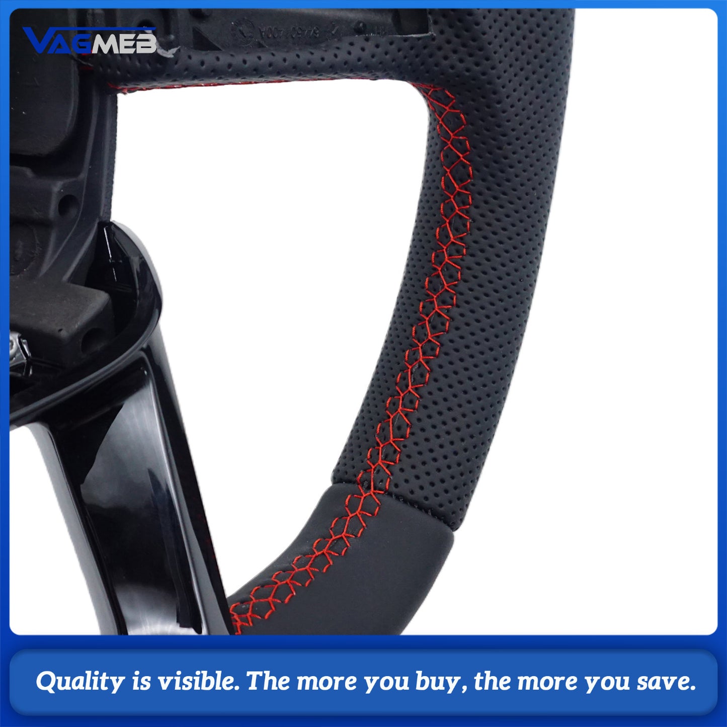 For Audi Q3 F3 Full leather perforated flat bottomed steering wheel