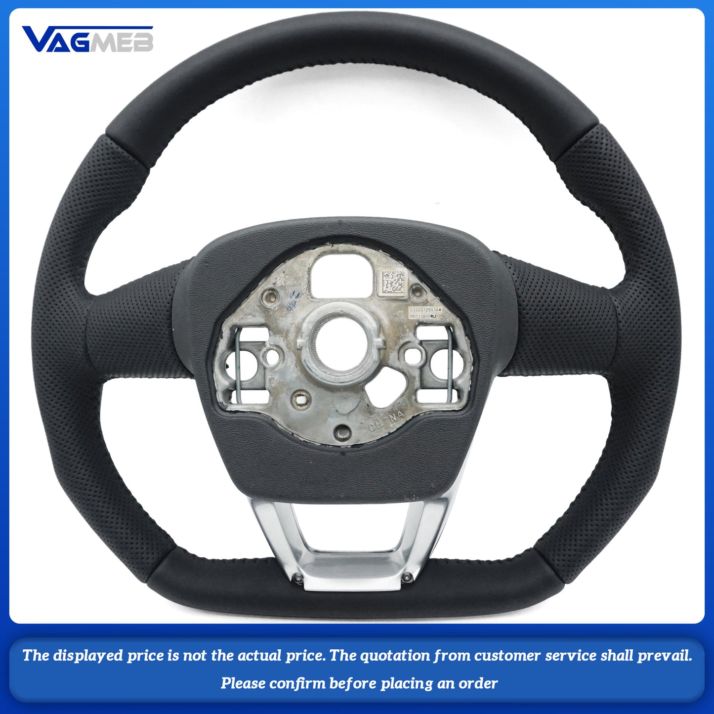 For Audi S RS Sline logo  Q3  custom all alcantara bare steering wheel Custom multicolor stitching