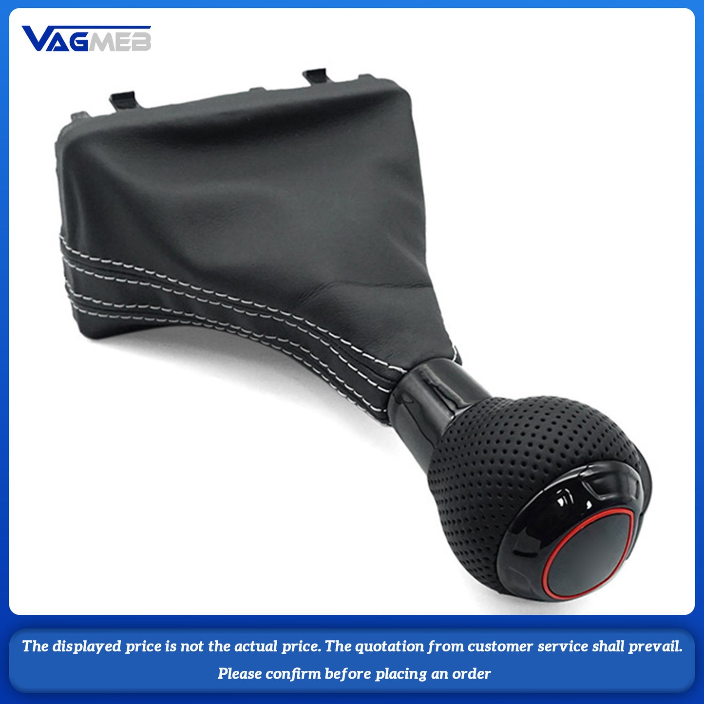 For Audi A38V Gear Shift Knob with PU Leather Gaiter Boot Cover