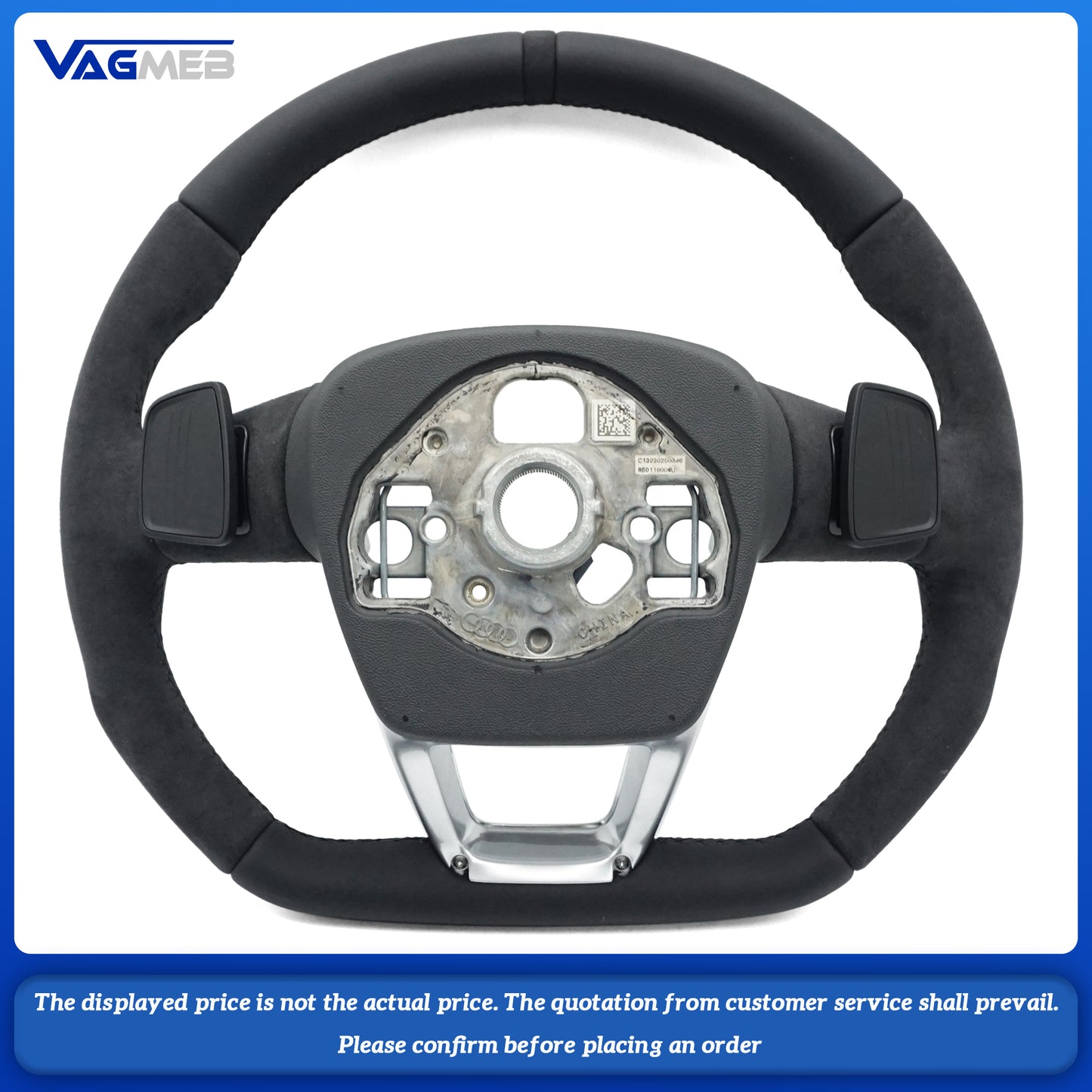 For Audi Q3 Alcantara Punched Leather SRS Logo Steering Wheel With Paddles Assembly