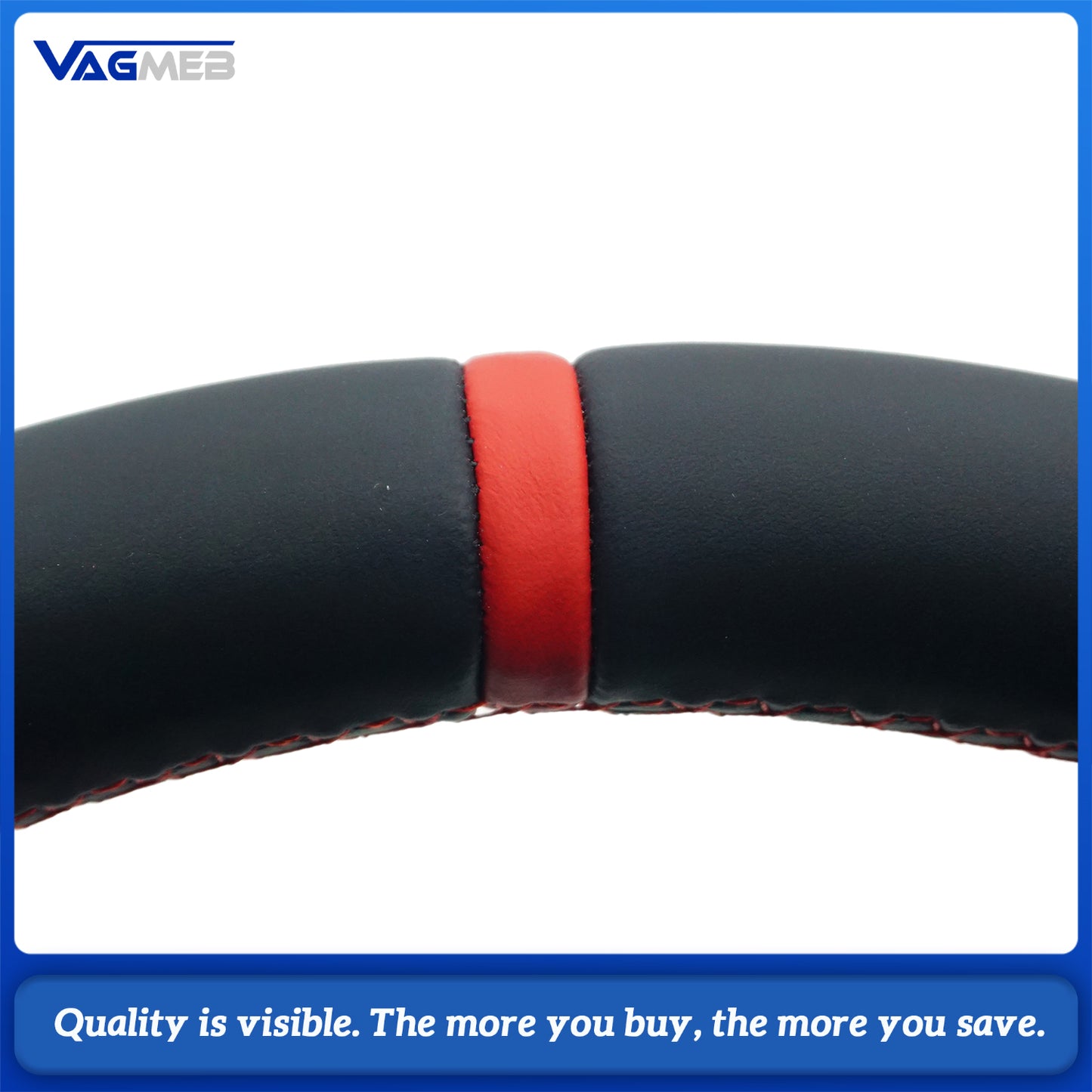 Leather perforated flat bottomed power steering wheel for VW Golf 6 MK6 GTI GTD R R-Line, Car Accessories