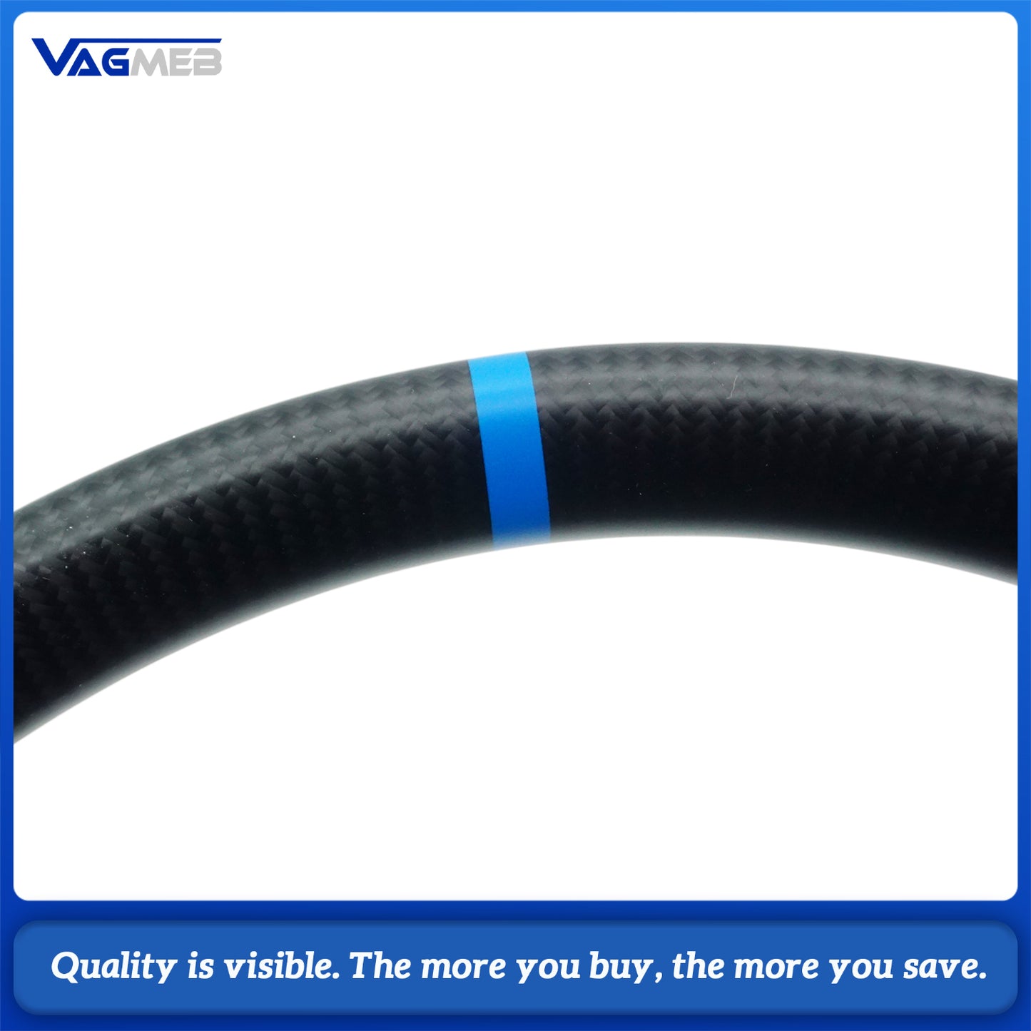 Matte carbon fiber Alcantara  blue linestitching  steering wheel For Audi A6 A7 C8