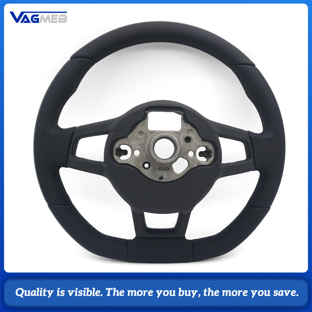 Steering wheel with button frame genuine leather black stitching for VW Golf MK7 GTI