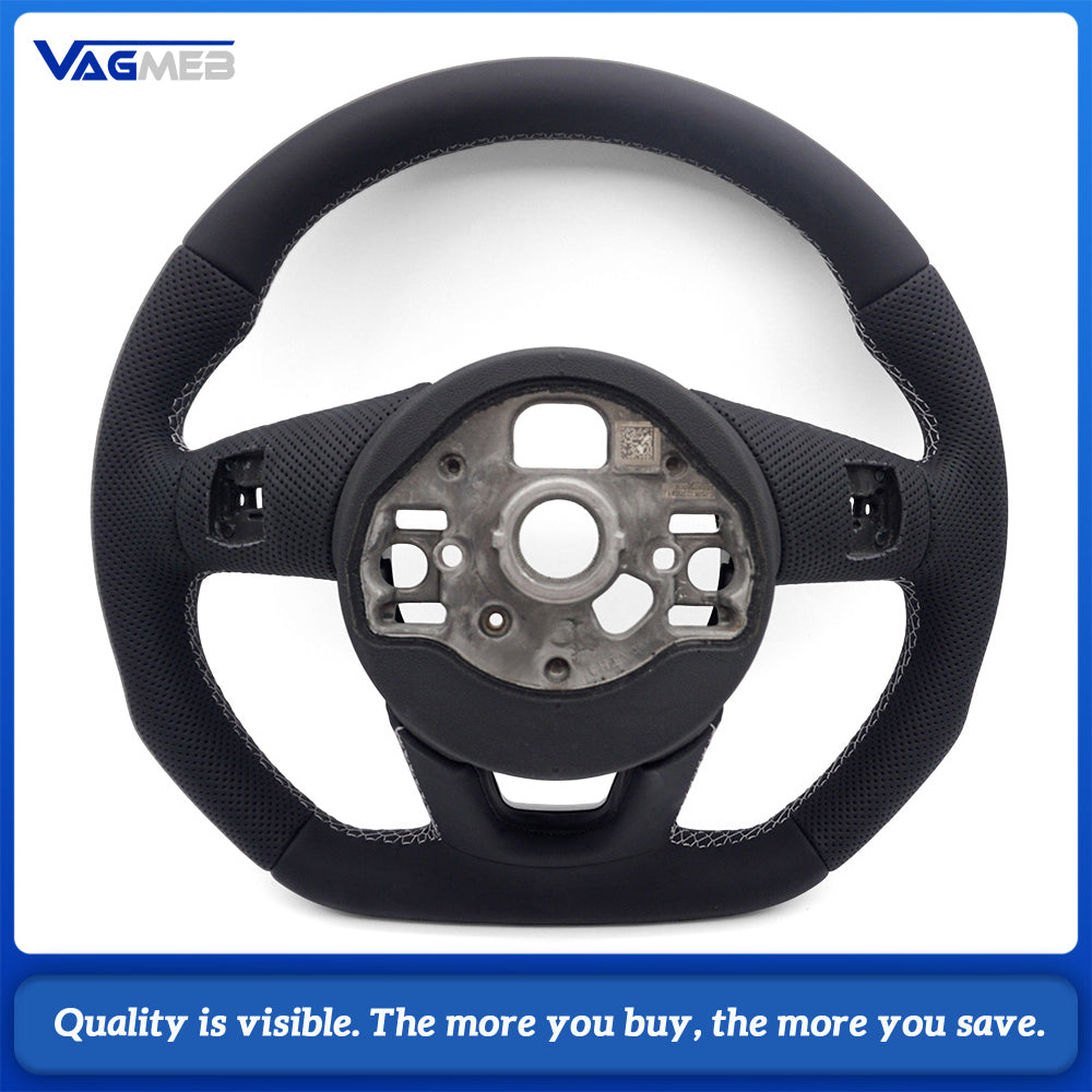 Car steering wheel for Audi A3 8Y perforated leather flat bottomed sports steering wheel car accessories