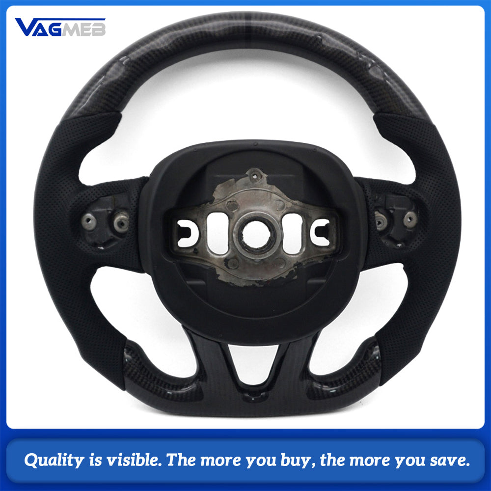 Real Carbon Fiber Steering Wheel for Dodge Challenger Charger Hellcat 2015-2022, Sport Car Interior Accessory