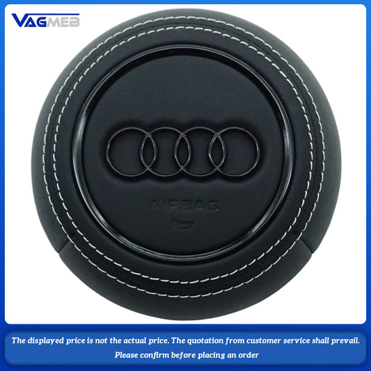 Steering wheel airbag cover multifunction steering wheel For Audi A4B9 Dermal white thread