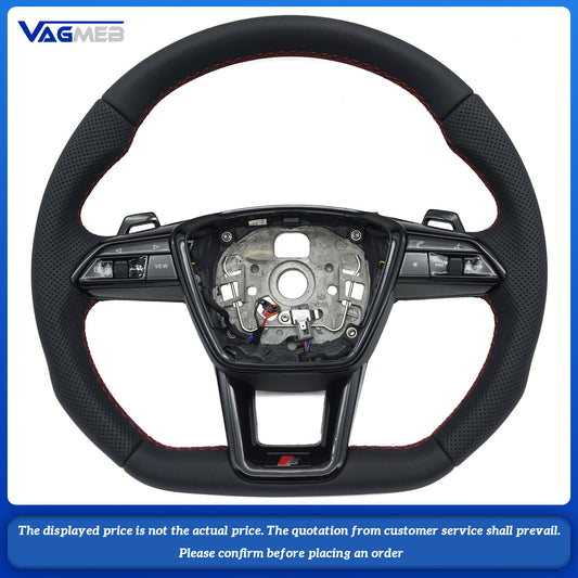 For Audi A6 C8 S RS leather sports flat bottomed  With heating function steering wheel with buttons and paddles