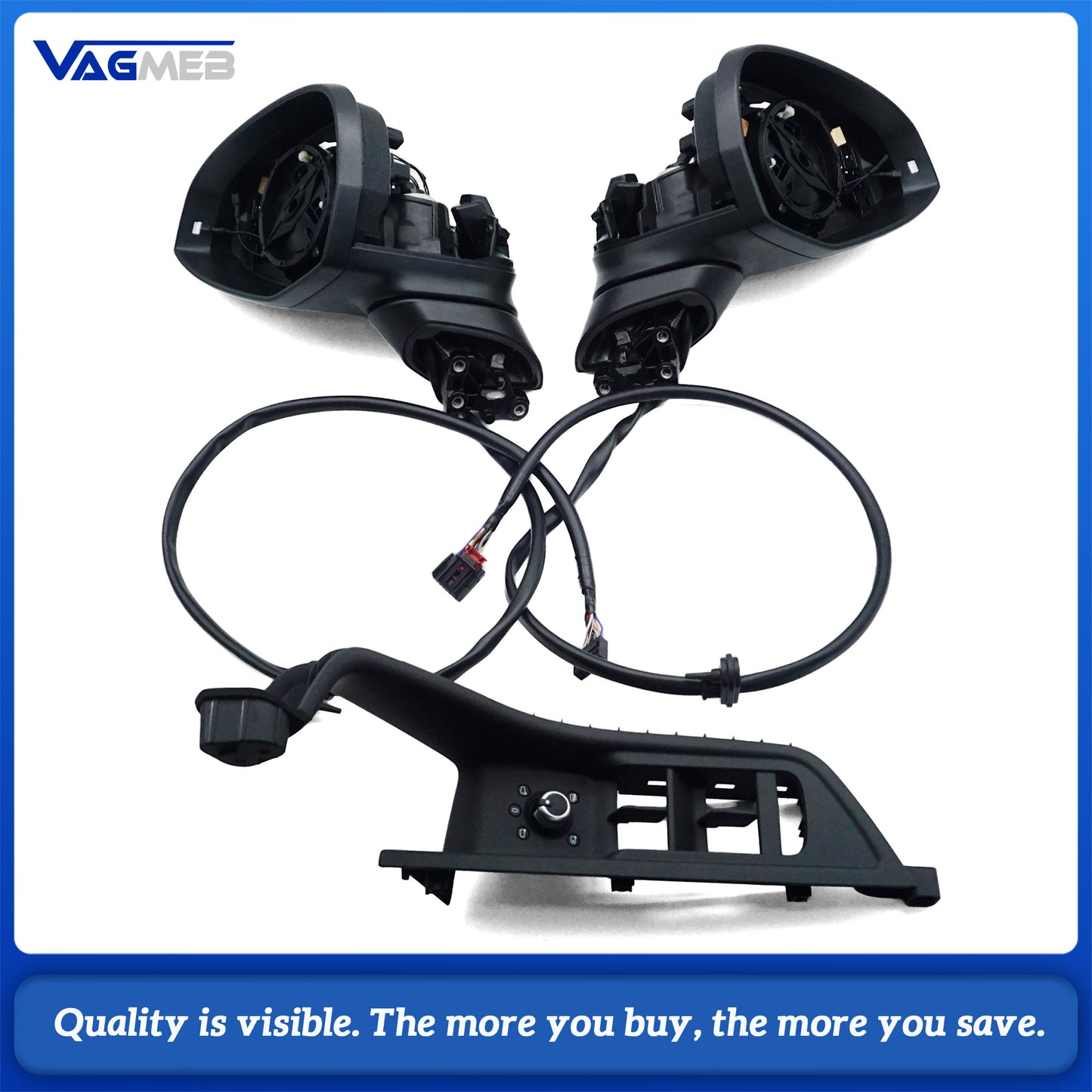 Power Folding Mirror Half Assembly Set Left Right + Switch For 2016-2020 Audi A4 B9 8W A5 F5