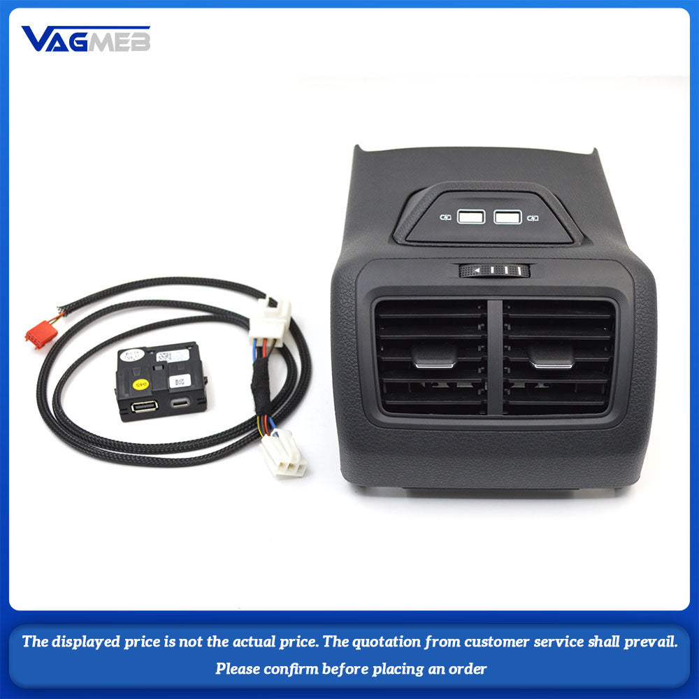 Rear Air Outlet Vent Trim Frame AC Air Vent Outlet Center Armrest With USB For VW Golf 7 MK7 2013-2017 2019 82V