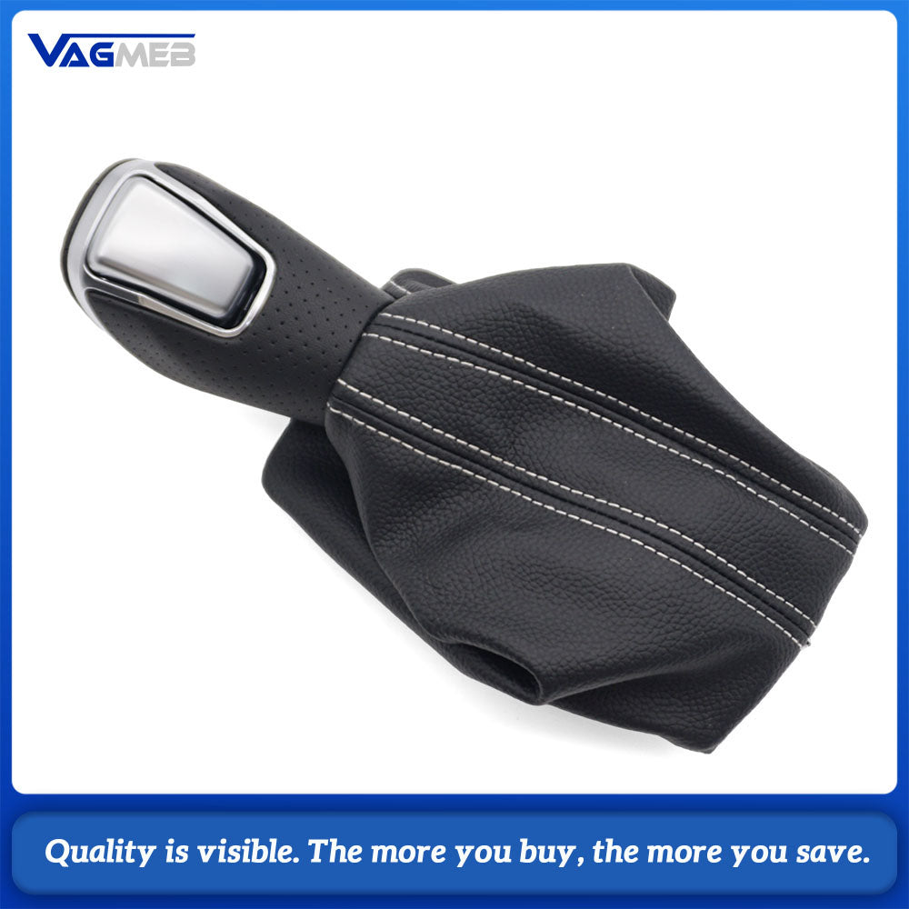 Gear Head With Leather Automatic Gear Shift Knob Boot Gaiter Cover Lever For Audi Q7 2007