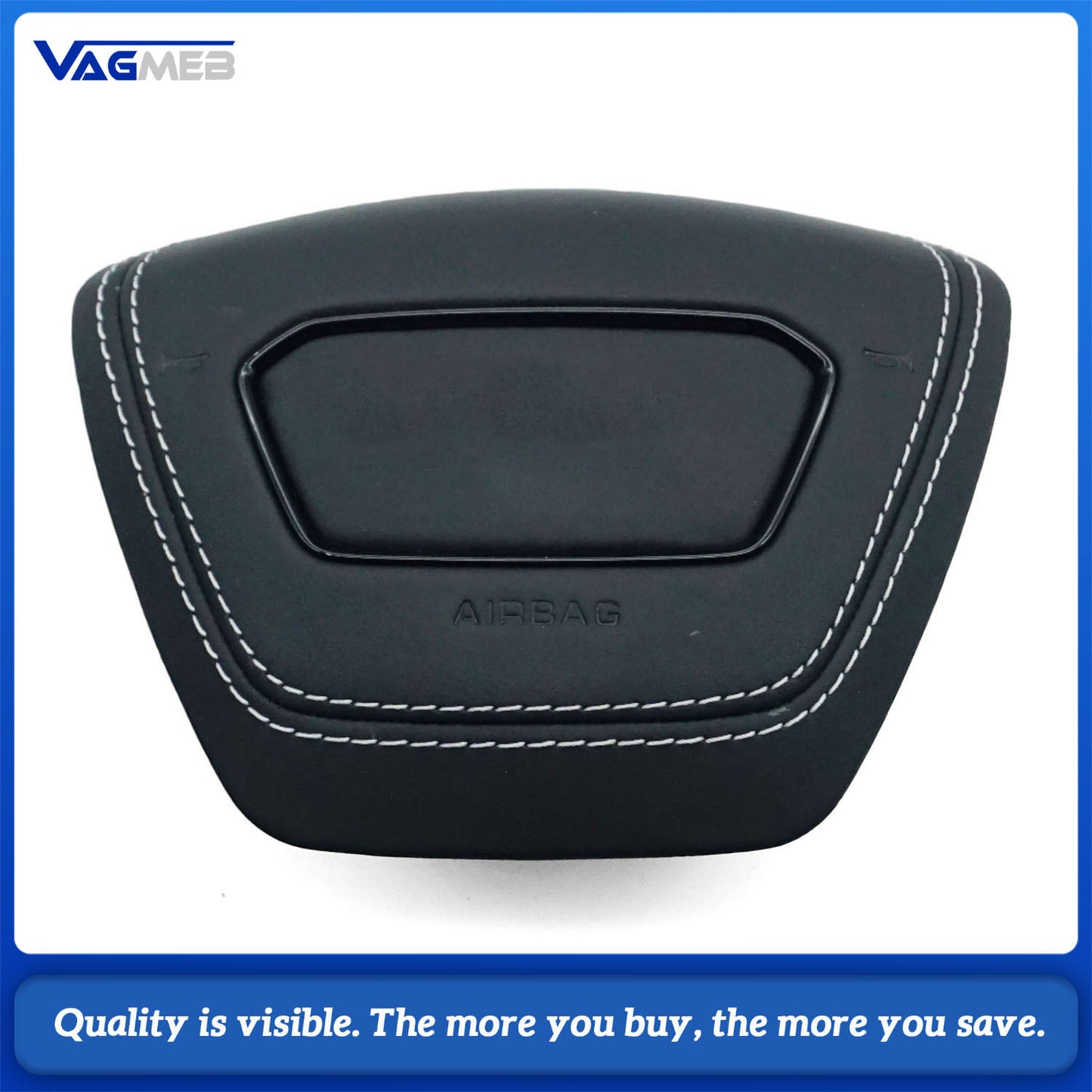 Blackened steering wheel suitable for Audi A6 C8 A7 Light gray  stitched leather sport steering