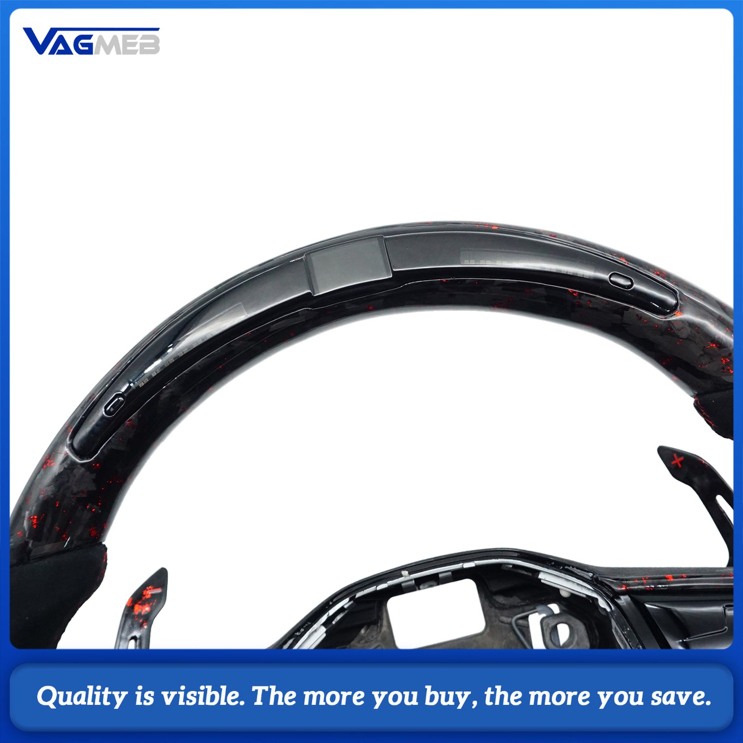 LED Car Steering Wheel Carbon Fiber Custom Leather For VW GOIF MK8 Golf GTi7 GTS Tiguan L Passat Car Accessories