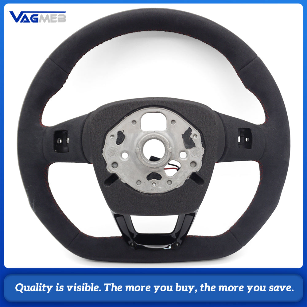Upgraded fully furry design with red stitching steering wheel for Audi Q5l, Q5 modification