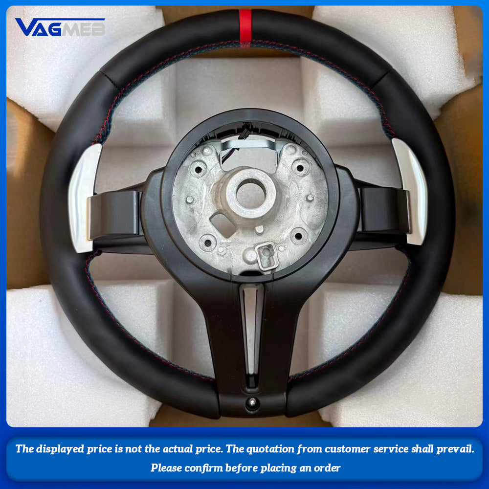 With red M1 M2 Button M Sport Steering Wheel for BMW F07 F10 F11 F12 F20 F21 F22 F25 F26 F30 F31 F32 F33 F34 F36 M3 F80 M4 F82