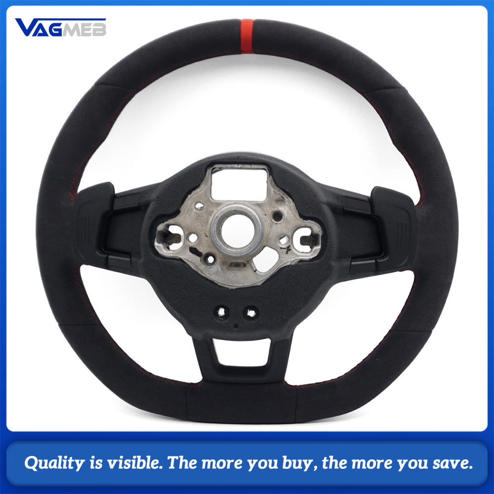 Full suede with red stitching & red center marker Steering Wheel For VW Golf 7 MK7 Polo gti 7 jetta passat R-Line Golf 6 CC