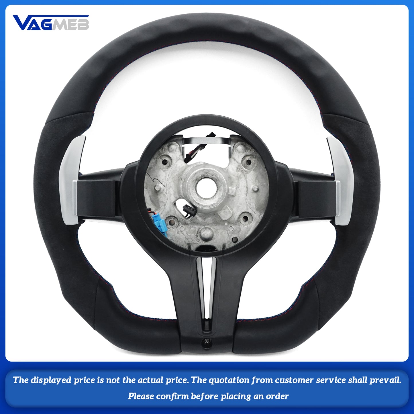 Steering Wheel For Bmw F30 F10 F31 F20 F25 F22 F36 F33 F32 F80 F82 F11 F18 F01 F90 E90 Is Made Of bore leather Material With vibration