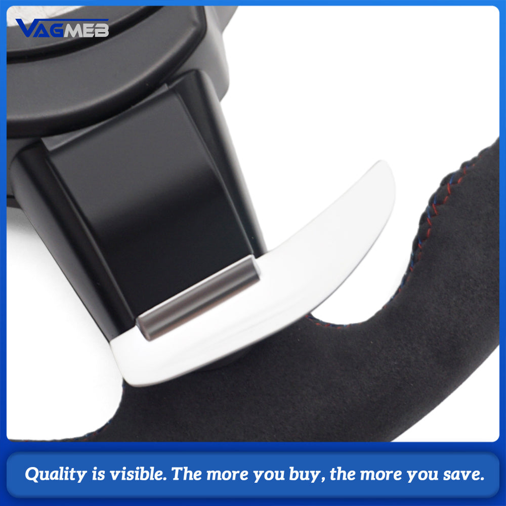 M Sport Steering Wheel For BMW 3 Series F30 G20, Half Alcantara, M Color Stitching, Blue Center Mark, Heated