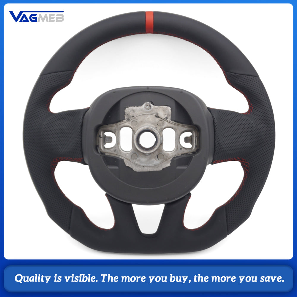 For Dodge ChallengerCharger SRT HELLCAT 2015-2020 Perforated Leather Red Strip Car Steering Wheel